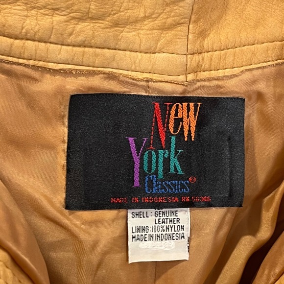 Vintage 90s Camel Leather Pants 29" Waist High Rise Tapered Equestrian Old Money - Picture 9 of 15